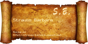 Strauss Barbara névjegykártya